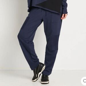 Planet By Lauren G Navy French Terry  Cotton Sweats Pull On Pants 2 L (Box3)